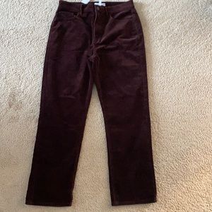 Loft burgundy straight leg corduroy pants
